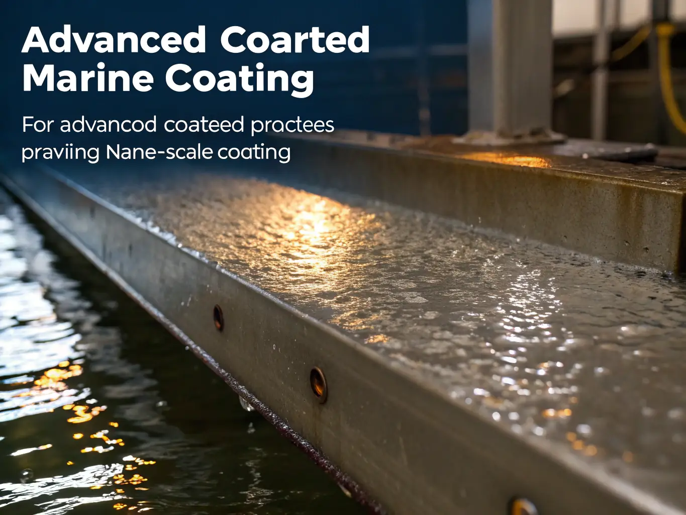 Close-up of a boat's hull with a glossy ceramic coating finish, highlighting the protective layer applied by The Butler Did It Marine Services.