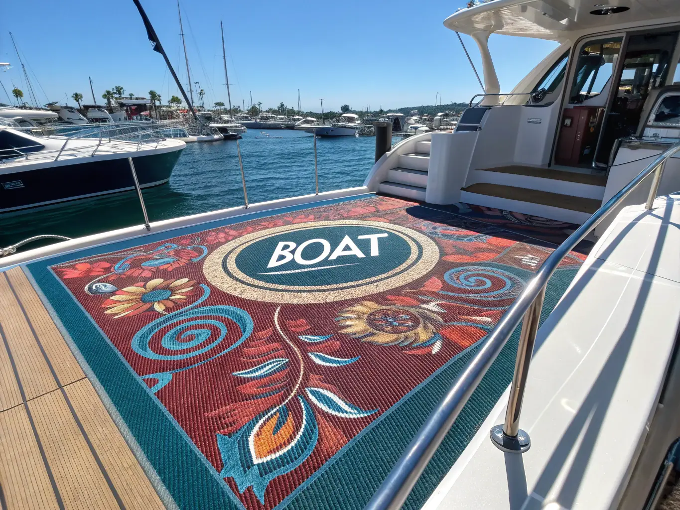 A boat with new canvas and clear isinglass enclosures, showcasing the custom craftsmanship of The Butler Did It Marine Services.